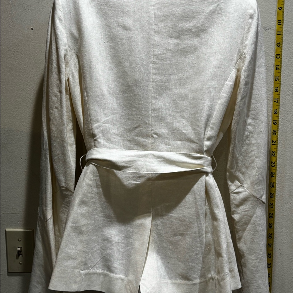 Free People Elegant Women's Cream Belted Blazer - Picture 2 of 7